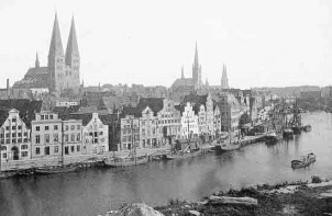 Lübeck in
den 1930er Jahren, Sicht vom Chimborasso Lübeck in den 1930er
Jahren, Sicht vom Chimborasso