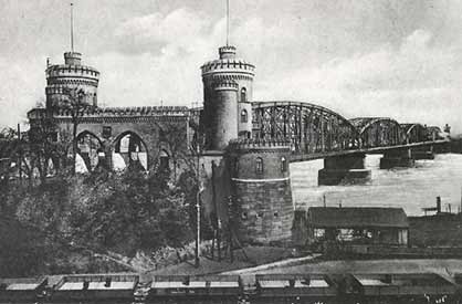 Mainz, die Eisenbahnbrcke von 1862