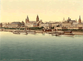 Mainz, Sicht vom Rhein aus