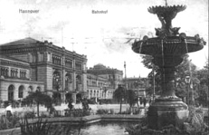 Hauptbahnhof von
                      Hannover 1910 mit Ernst-August-Platz