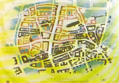 Wiederaufbauplan fr
                        die Alstadt von Freiburg im Breisgau, 1948