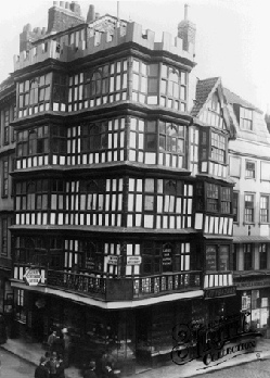 Bristol, das
              alte hollndische Haus ("Old Dutch House") an
              der Ecke High Street / Wine Street um 1920 [15,18]
