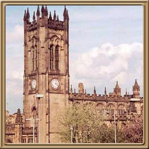 Die Kathedrale von
                      Manchester im Jahr 2000 ca.