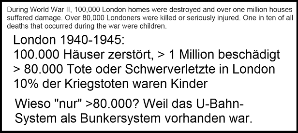 Bilanz f�r London 1940-1945: �ber 80.000 Tote
                    und Schwerverletzte