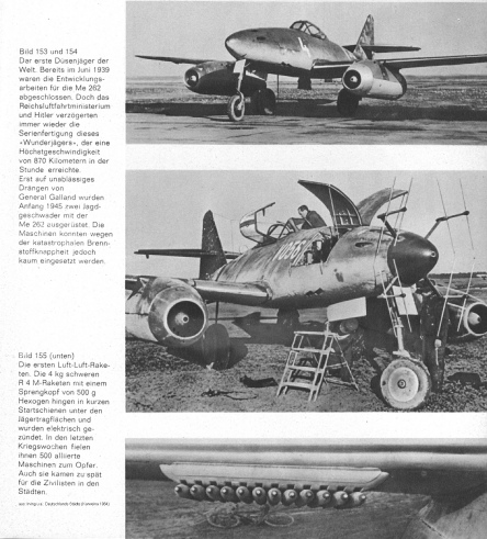 Bilder 153, 154, und 155: NS-Dsenjger Me
                      262 im Jahre 1939