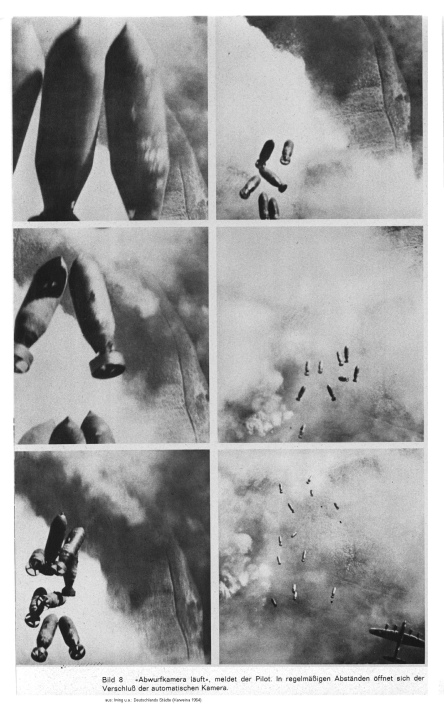 Bombenabwurffotos 1 bis 8, Fotos der
                      automatischen Kamera