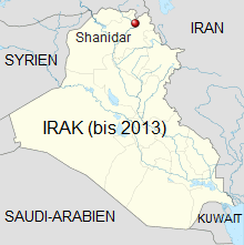 Karte des Irak mit
                          Shanidar