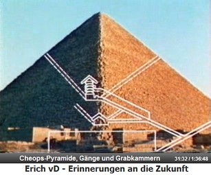 Die Cheops-Pyramide in �gypten, das Schema der
                  G�nge und Grabkammern