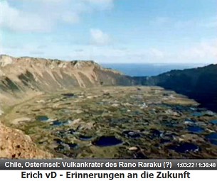 Osterinsel (Chile), der Vulkankrater des Vulkans
                  Rano Raraku