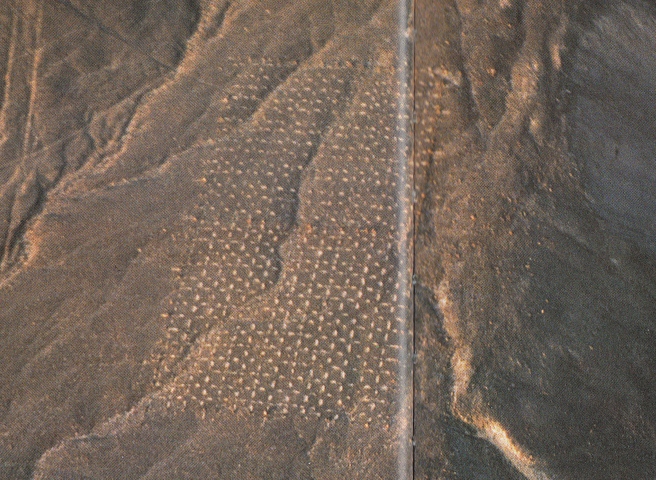 Region Palpa,
              die Linienfigur des "Schachbretts" 02,
              Nahaufnahme