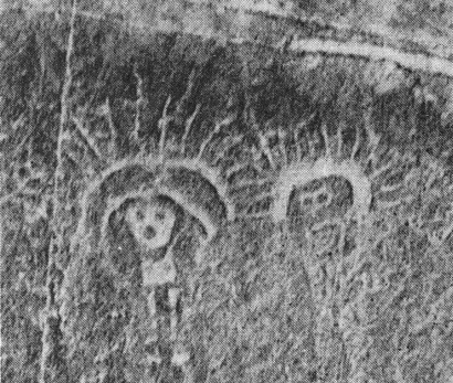 Dibujos rupestres con astronautas
en Nazca, Perú Dibujos rupestres con astronautas en Nazca,
Perú
