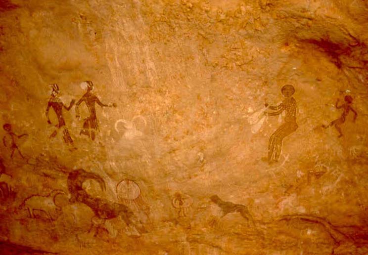 Tassili, astronauta aterrizante similar
con casco sin nariz y sin boca Tassili, astronauta aterrizante similar
con casco sin nariz y sin boca
