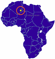 Mapa de África con la posición de las
montañas Tassili en Argelia del Sur Mapa de África con la posición de las
montañas Tassili en Argelia del Sur