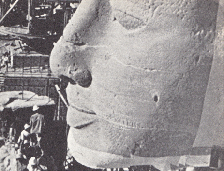 Templo
Ramses II, cara transportada en 1964 Templo Ramses II,
cara transportada en 1964