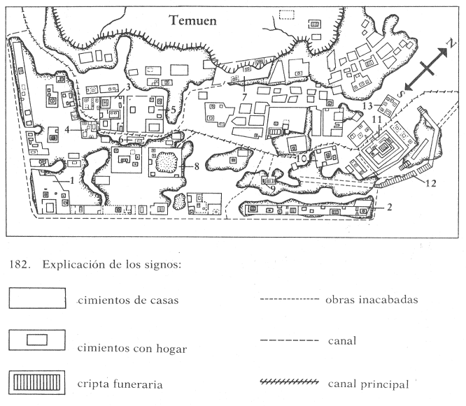 Mapa con la
fortificación de Nan Magol en la isla de
Temuen / Temwen Mapa con la fortificación de Nan Magol en
la isla de Temuen / Temwen
