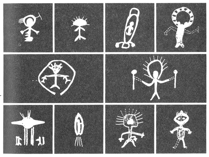Pictogramas rocosas rupestres en
              Columbia Brit�nica y en California