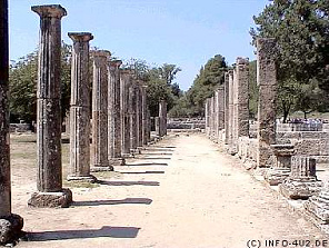 Olimpia, sala de columnas