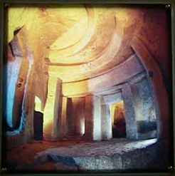 Una sala grande
del hipogeo en Malta Una sala grande del hipogeo
en Malta