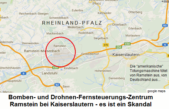 Karte 02: Der
                              entscheidende NATO-Stützpunkt Ramstein bei
                              Kaiserslautern