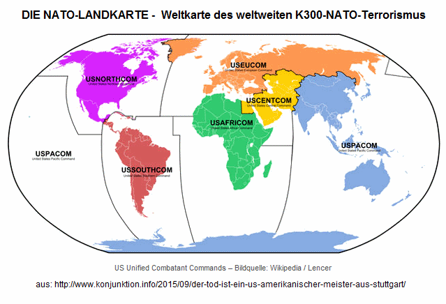 Die kriminelle
                    NATTO hat sich die Welt aufgeteilt, Weltkarte
                    22.9.2015