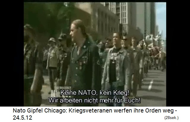 Video: Nato Gipfel Chicago: Kriegsveteranen werfen
              ihre Orden weg - 24.5.12 (14min.19sek.)