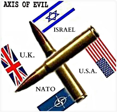 Kriminelle NATO: "USA"+GB(+Kanada) sind vom Mossad+CIA gesteuert und formen ein Kackenkreuz (Hakenkreuz) mit Uraniumbomben Kriminelle NATO: "USA"+GB(+Kanada) sind vom Mossad+CIA gesteuert und formen ein Kackenkreuz (Hakenkreuz) mit Uraniumbomben