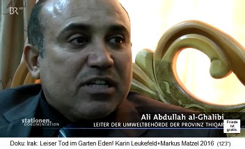 Nasiriya, the Environment
Minister of Thiqar Province, Ali
Abdullah al-Ghalibi Nasiriya,
the Environment Minister of Thiqar
Province, Ali Abdullah al-Ghalibi