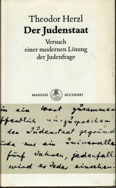 Theodor
                Herzl, Buch "Der Judenstaat" [6]. In diesem
                Buch steckt der absolute Rassismus gegen die Araber und
                Muslime drin mit der Anweisung zur Sklavenhaltung und
                die Versprechung, in Pal�stina seien vielleicht
                Goldminen zu finden...