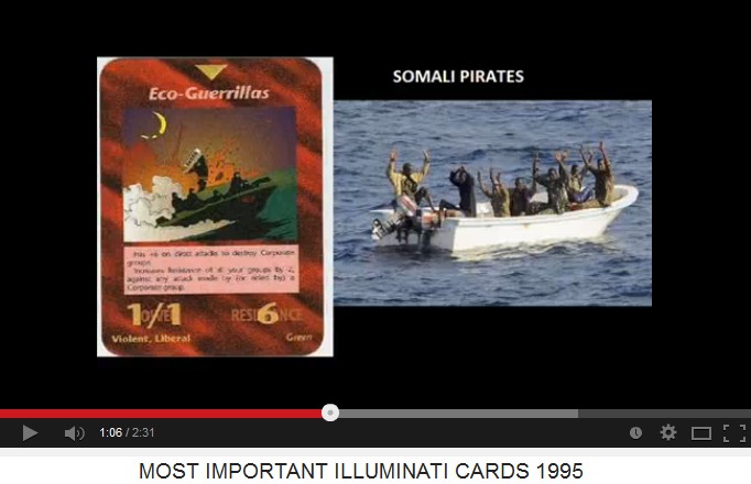 Spielkarte
                        "Eco-Guerrillas" und somalische
                        Piraten