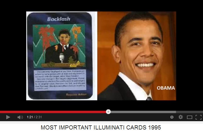 Spielkarte R�ckwirkungen
                        ("Backlash") mit einer Person, die mit
                        Dreck beschmissen wird, und der Massenm�rder
                        Obama
