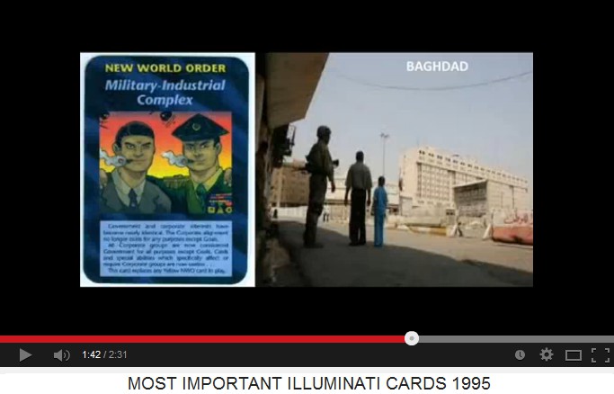 Card about "New World
Order" with "military Industrial
Complex" - and Baghdad is the example Card about "New
World Order" with "military
Industrial Complex" - and Baghdad is the
example