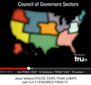 Die neue Karte der "USA"
                              mit den 10 FEMA-Sektoren in Farbe