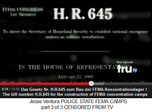 Das Gesetz H.R.645 fr den Bau der
                    FEMA-Konzentrationslager (KZs)