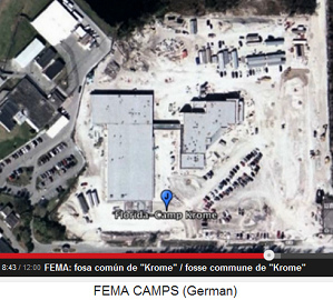 Una tumba de masa de la FEMA como
                              campo "Krome" en Florida, foto
                              area de google earth