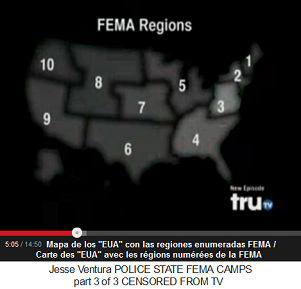 Mapa de los "EUA" con los 10 sectores
                    de la FEMA
