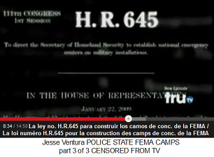 La ley H.R.645 para la construccin de los
                    campos de concentracin de la FEMA