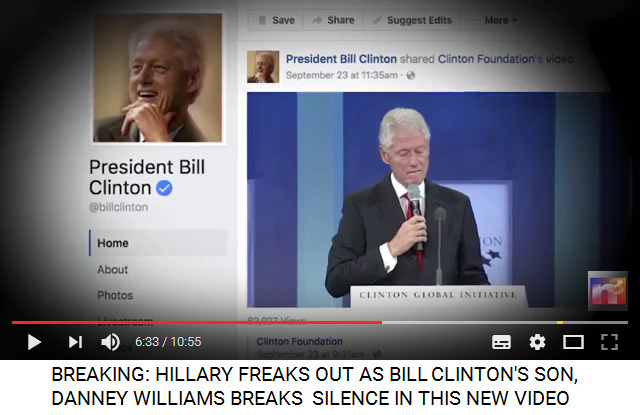 Krimineller Greis Bill Clinton auf einem
                        Podium seiner Clinton-Stiftung - mit
                        Twitter-Kontakt @billclinton