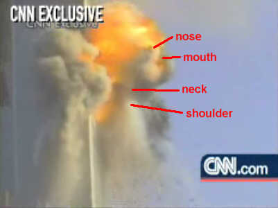 WTC smoke 3: Face
                        in agony with pain