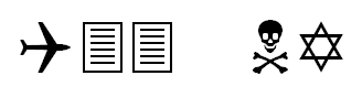 The wingdings symbols for the flight
                              number Q33 NY