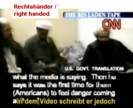 Angebliches Bin-Laden-Video: Rechtshnder
                          schreibt mit rechter Hand