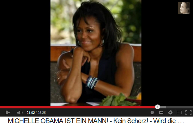 Michael Obama (alias
                      "Michelle Obama") avec ses �paules et
                      bras masculins