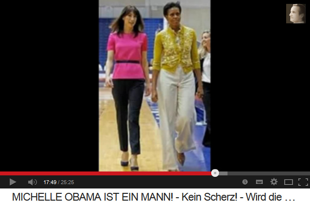 Michael Obama (alias
                      "Michelle Obama") al lado de una mujer
                      de verdad