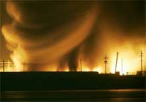 Gulfport: Flooded and damaged rafinery.
                          New Orleans: A chemical depot es exploding.