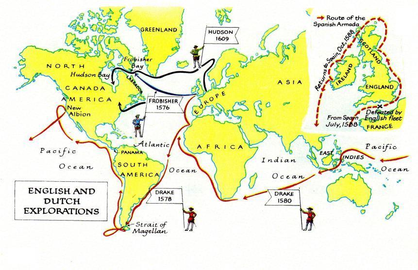 GB NL Expeditionen in N-"Amerika"
                America -- Hudson, Frobisher, Drake -- map, mapa, Karte,
                carta, carte, terkep
