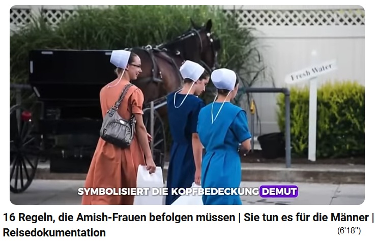 Amish-Frauen mit weissen Hauben Amish-Frauen mit weissen Hauben