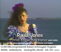 Paula Jones, Opfer eines Sexangriffs und Exhibitionismus des Kokain-Bill Clinton 1991