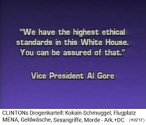 Al Gore (could be also on cocaine?) affirming there are "highest ethical standards in this White House"