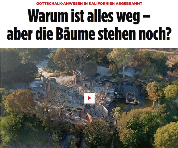 Falscher "Waldbrand" mit
Laserwaffen: Die Villa von Gottschalk ist
weggelasert, die Bäume aber stehen noch
intakt - 2018 Falscher
"Waldbrand" mit Laserwaffen: Die
Villa von Gottschalk ist weggelasert, die
Bäume aber stehen noch intakt - 2018
