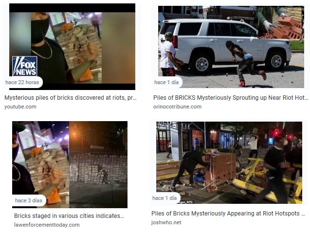 "USA": Es wurden "von
                      unbekannter Hand" Ziegelsteinhaufen
                      hingestellt, damit Schwarze die
                      Schaufensterscheiben zertrmmern - Beispiele aus
                      google photo search, 3.6.2020