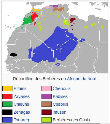 Karte der Berber
                            in Nordafrika